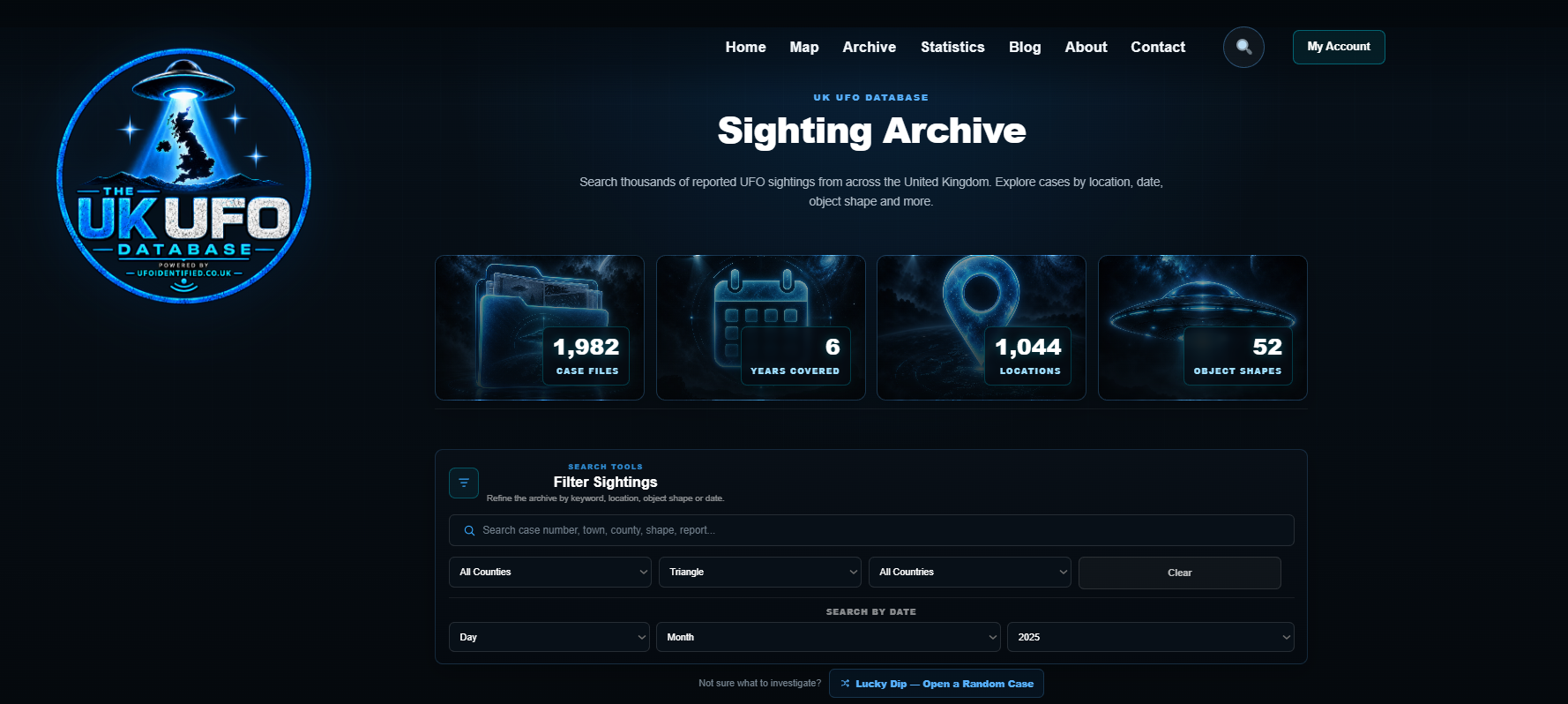 UK UFO Database sightings archive