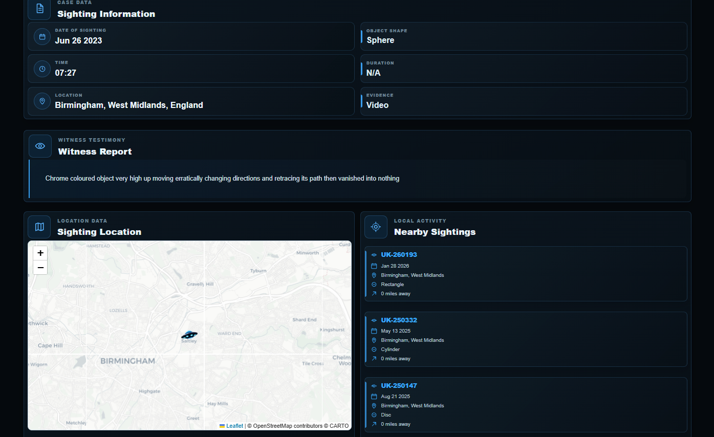 UK UFO Database individual case file